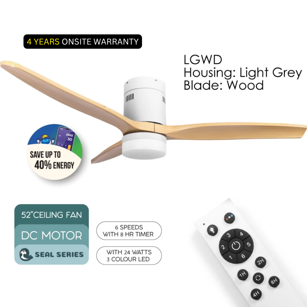 iFan 52in DC Motor Ceiling Fan 6 Speed Selection (IF8352) RU