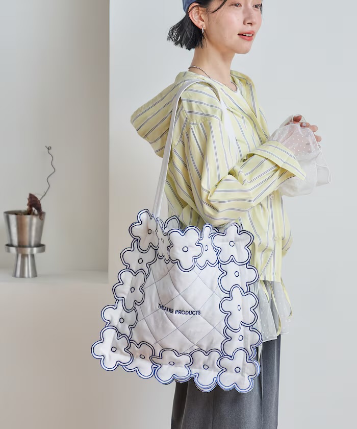 日本刺繡花花袋