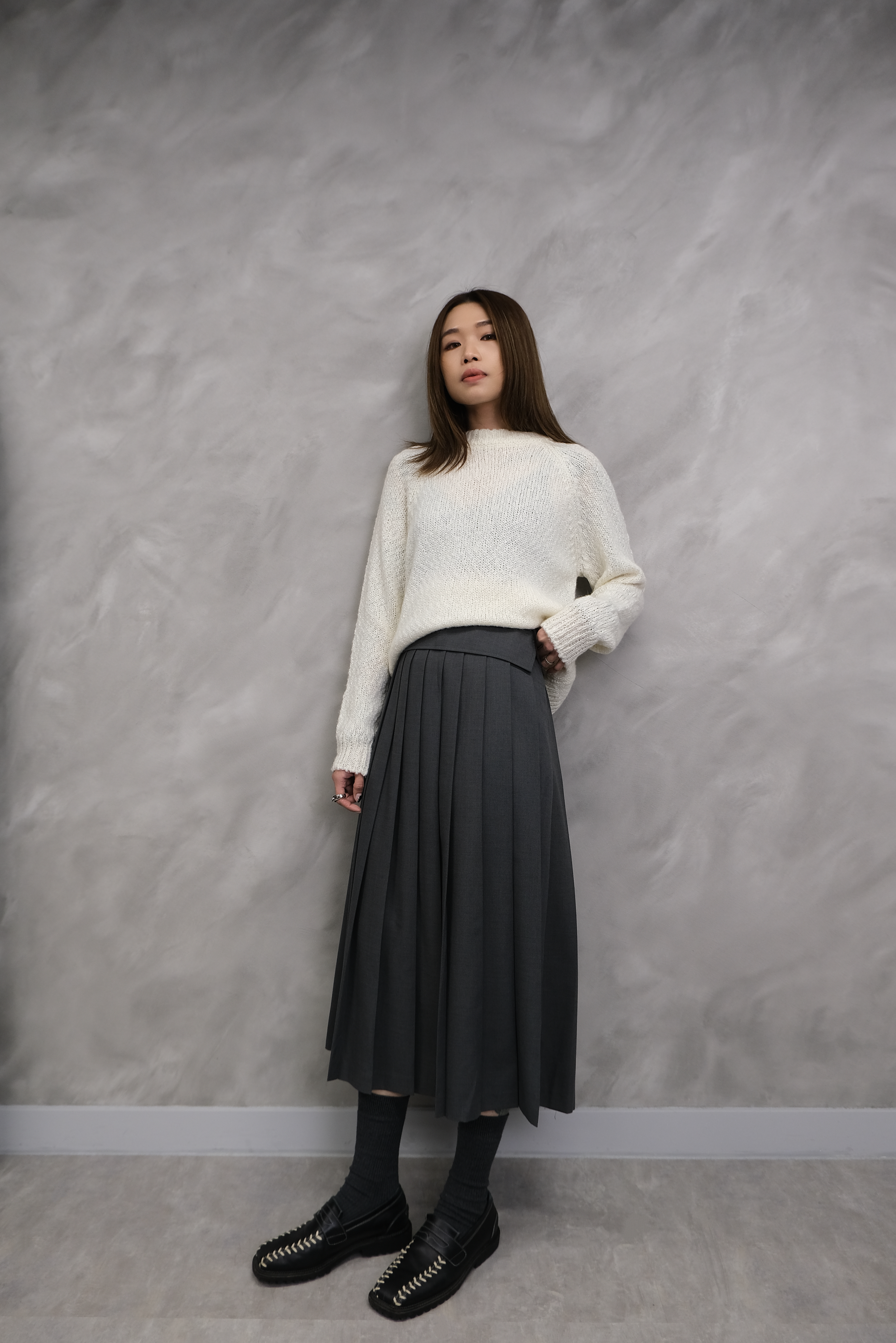 Pleated full skirt #sk24