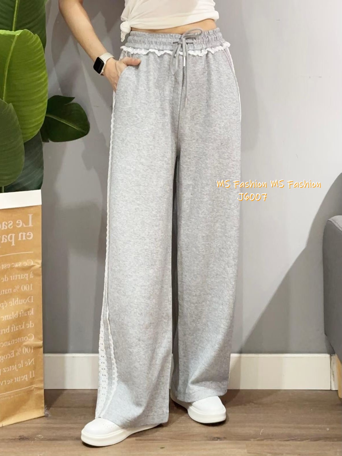 J6007 韓國🇰🇷lace邊休閒褲