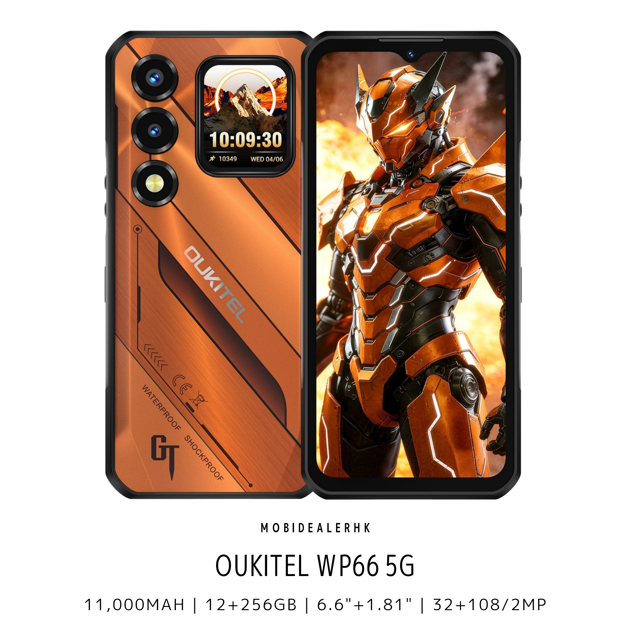 Oukitel WP66 | 歐奇 WP66 | 5G | 三防手機 | 11,000mAh | 6.6"+1.81" | 32+108/2MP