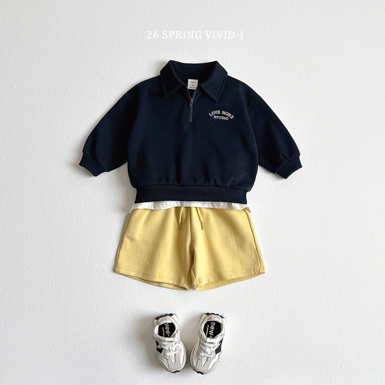 🌸預訂 韓國直送🌸🇰🇷VIVIDI四色字母刺繡半拉鍊翻領上下套裝