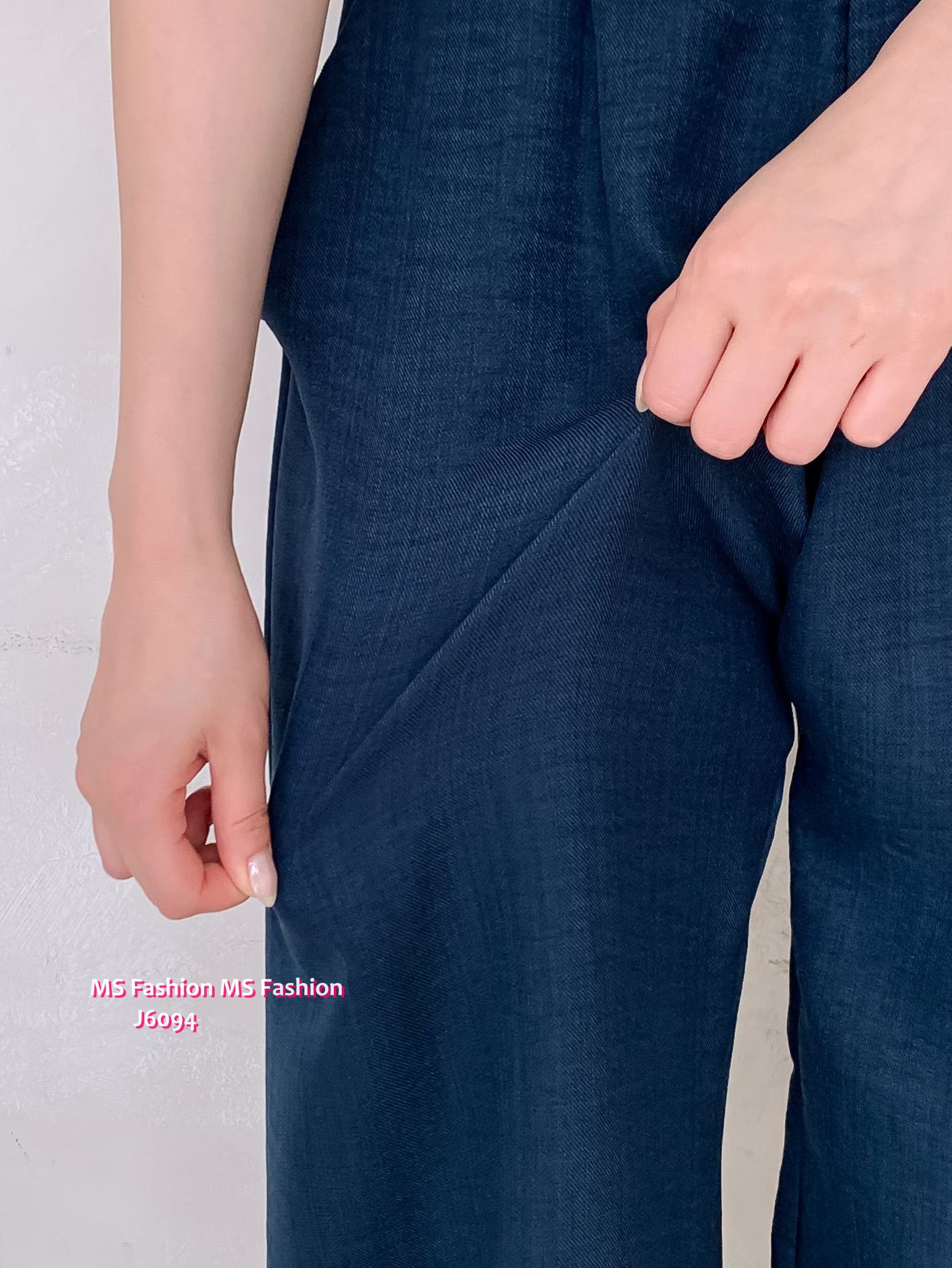 J6094 靚色休閒闊筒褲