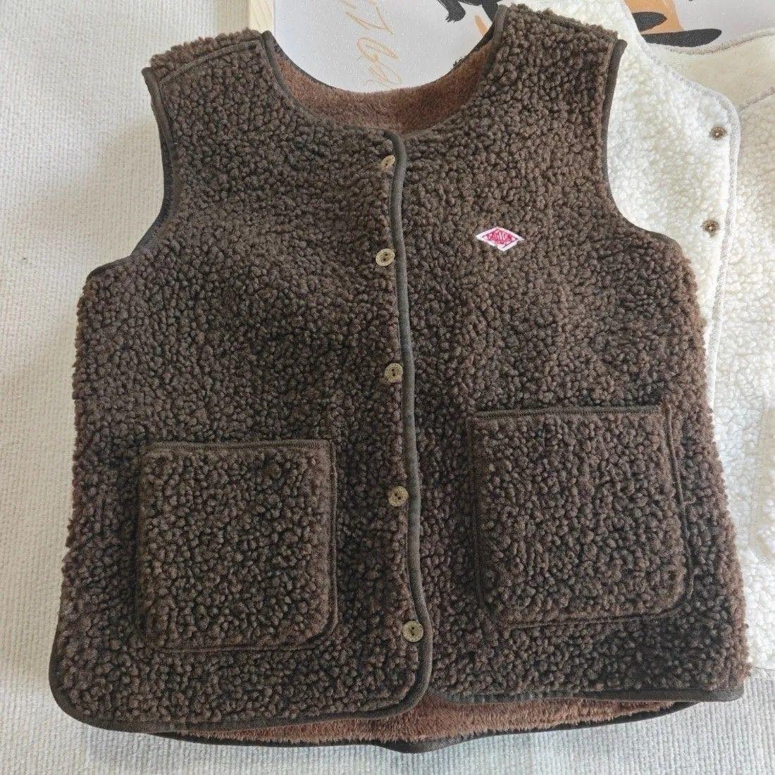 日系情侶毛毛背心褸