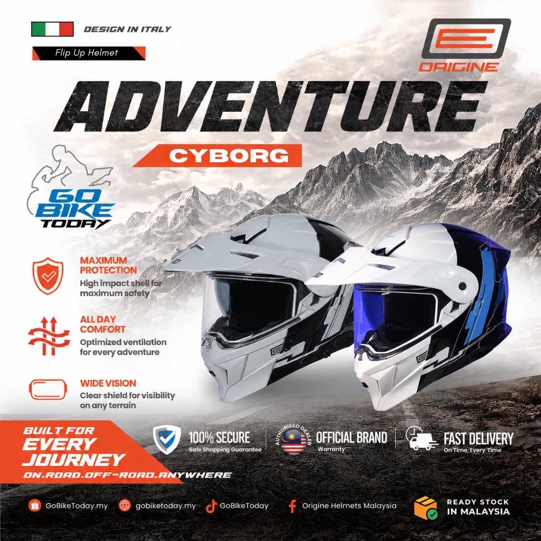 ORIGINE ADVENTURE CYBORG Helmet | Flip Up Touring Helmet | Stylish & Comfortable | ECE 22.06