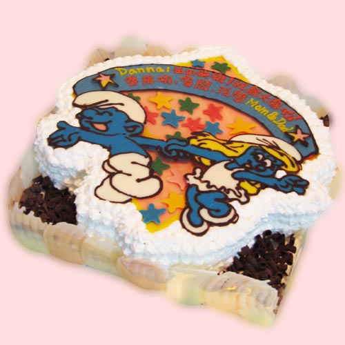 D15. 藍精靈蛋糕 (The Smurf Cake)急單蛋糕 立體蛋糕）