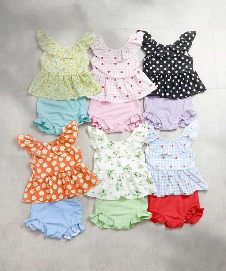 🇯🇵預訂 日本直送🇯🇵Apres les cours六色圖案印花荷葉邊後背V領分體泳衣