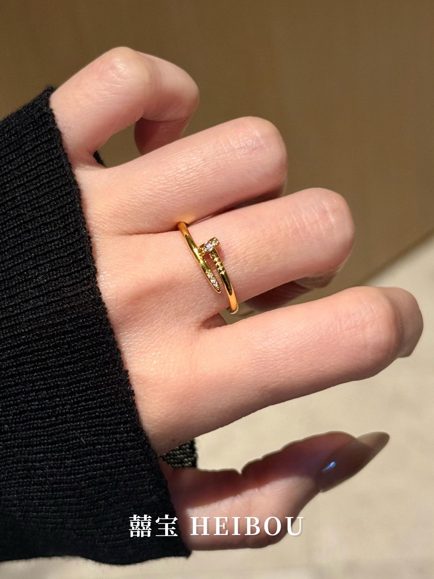 【6D镶嵌】钉子戒指