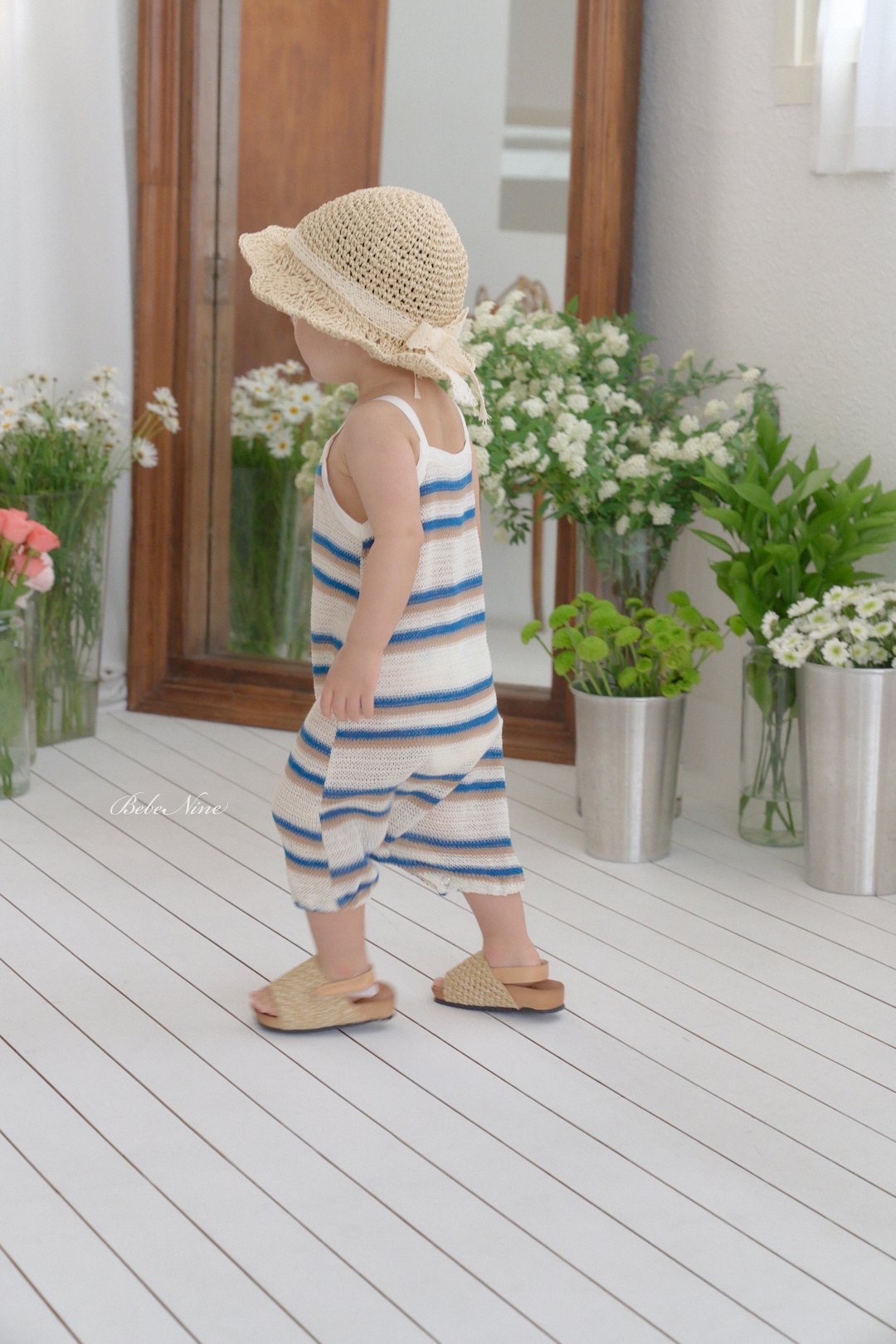 ☀️預訂 韓國直送☀️🇰🇷Bebenine兩色撞色條紋吊帶連身服