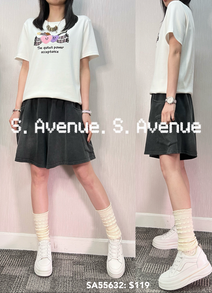 SA55632: 短袖心心飛馬 tee