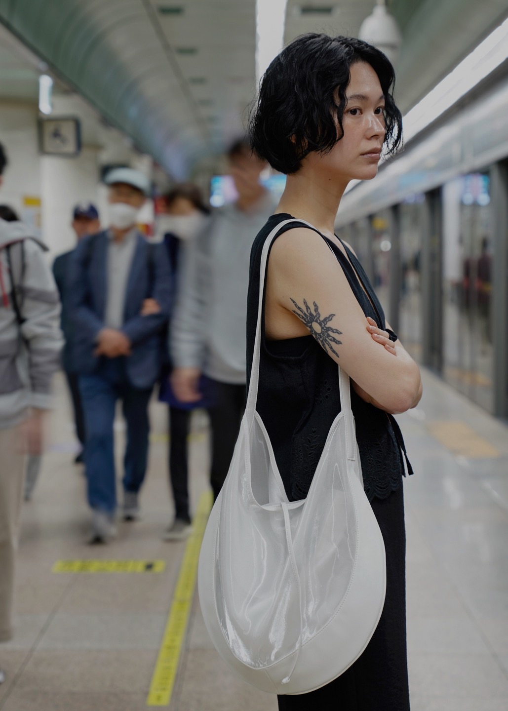 🇰🇷韓國Kwani - Curvee Hobo Bag Organza White