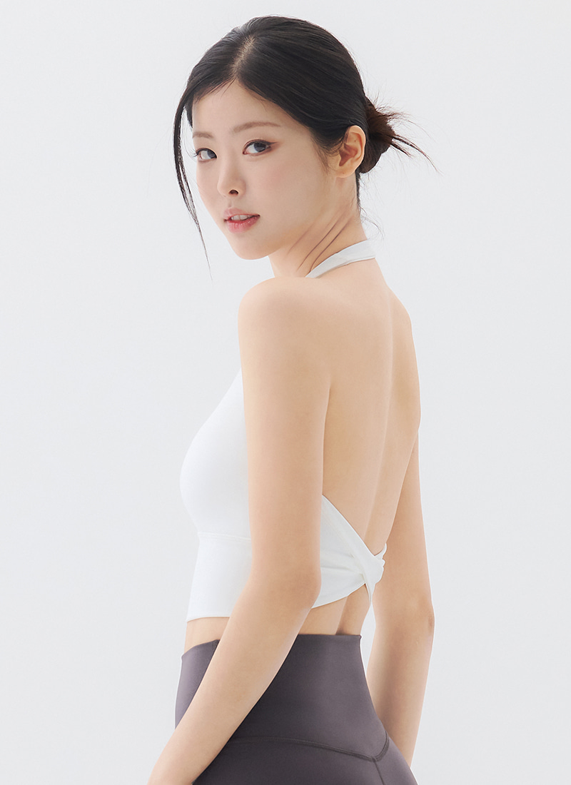  預購_ Lycra Halter Twist Bra Top by Lux wear