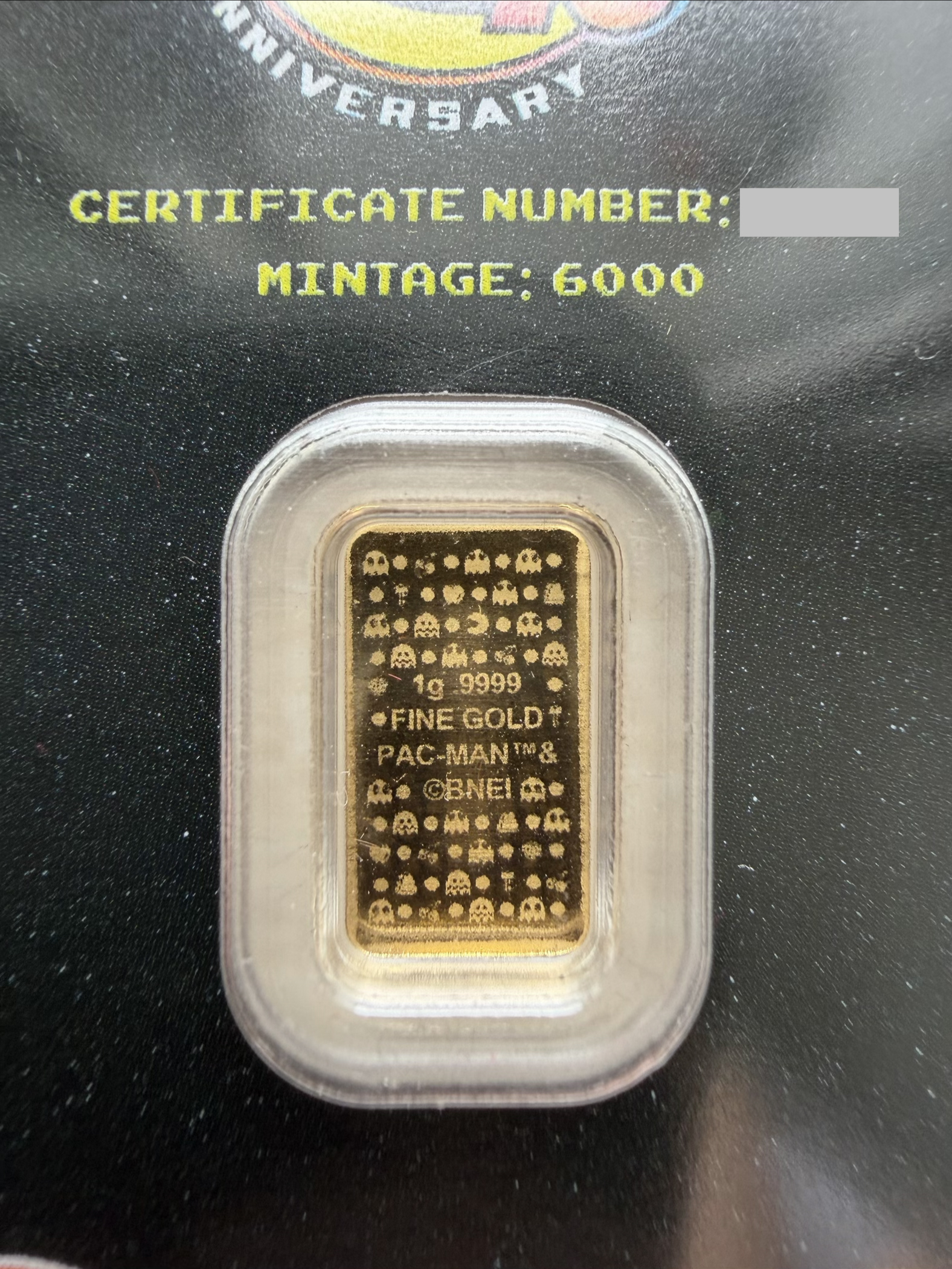 PAMP Pac-Man 1g 🇨🇭Swiss Fine Gold Bar Emas 999.9 (PACMAN)