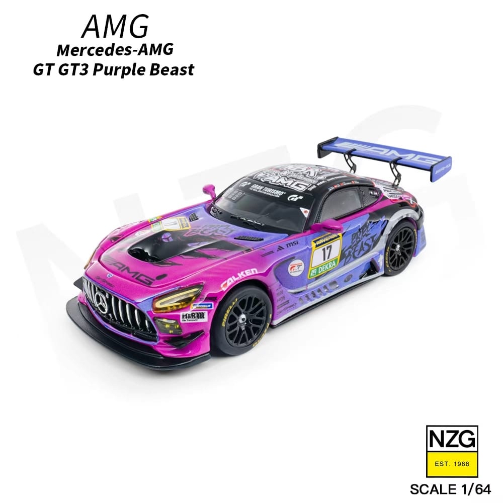 (預訂PreOrder) KILO Works ( 114600004 ) 1:64 Mercedes-AMG GT GT3 Purple Beast 2025