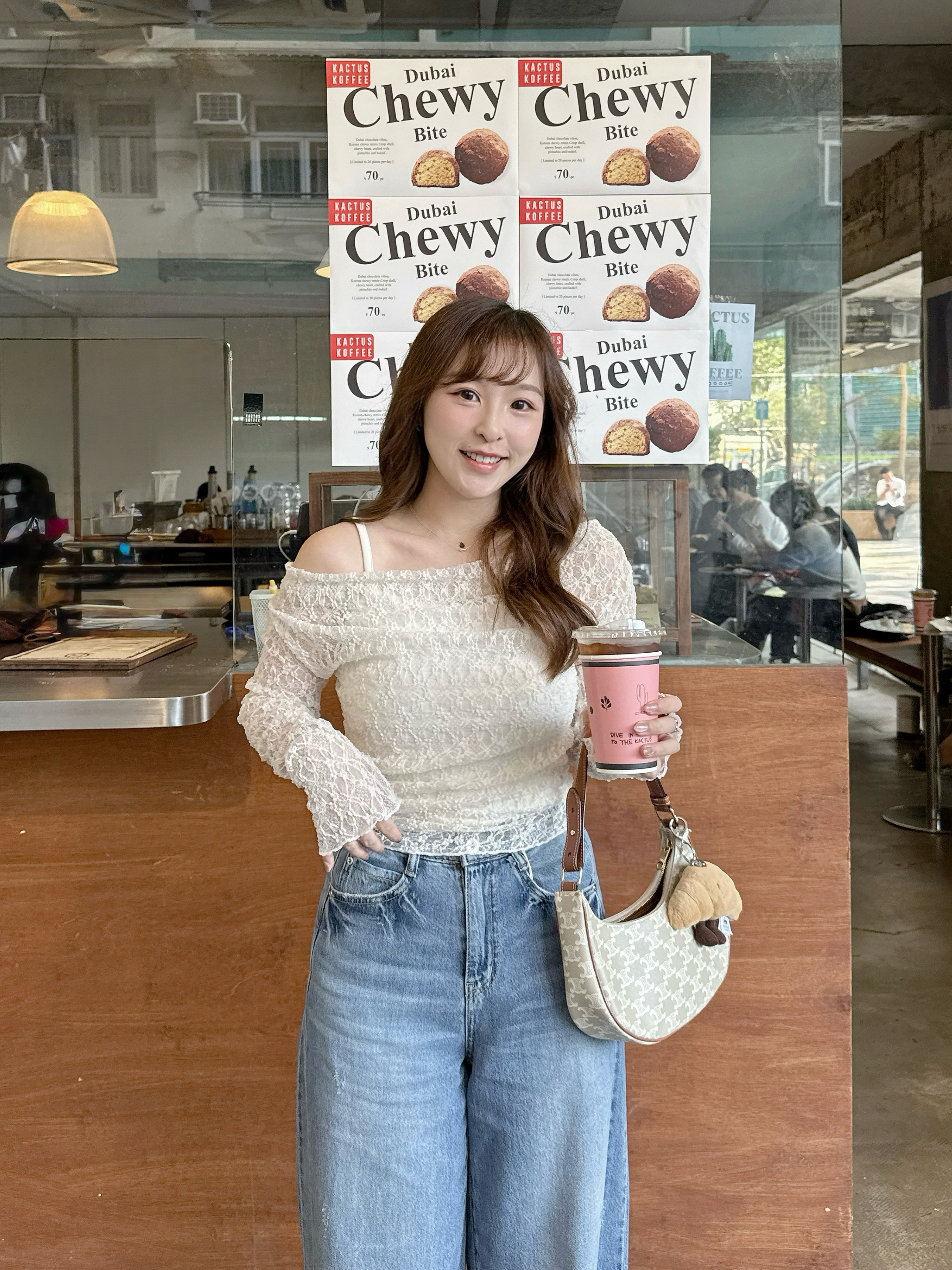 【機心款式】透膚喱士露肩兩件套上衣