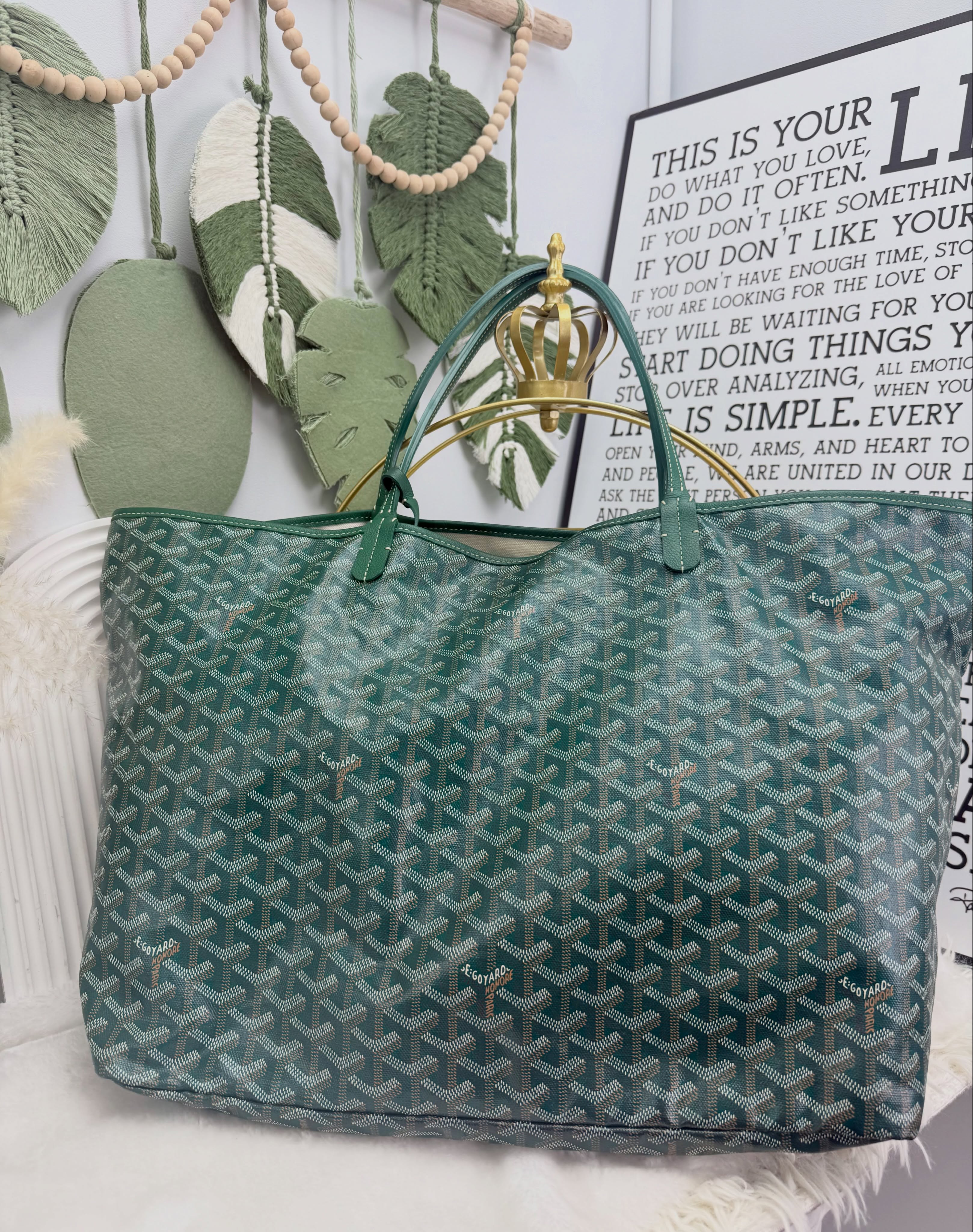 Goyard 👜 PRE OWNED 🛍️Saint Louis GM Tote💚 