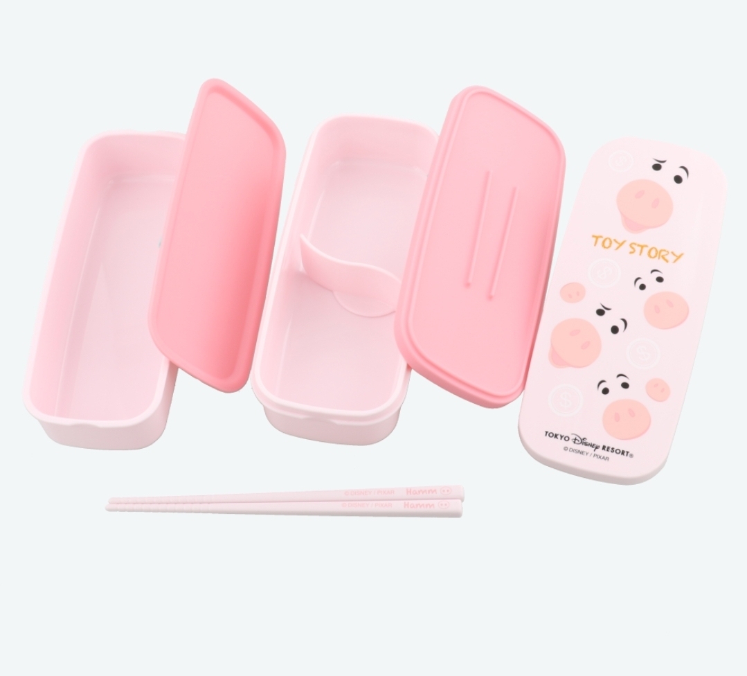 [現貨] [東京迪士尼樂園] 火腿兩層飯盒連筷子套裝 {TF010543}