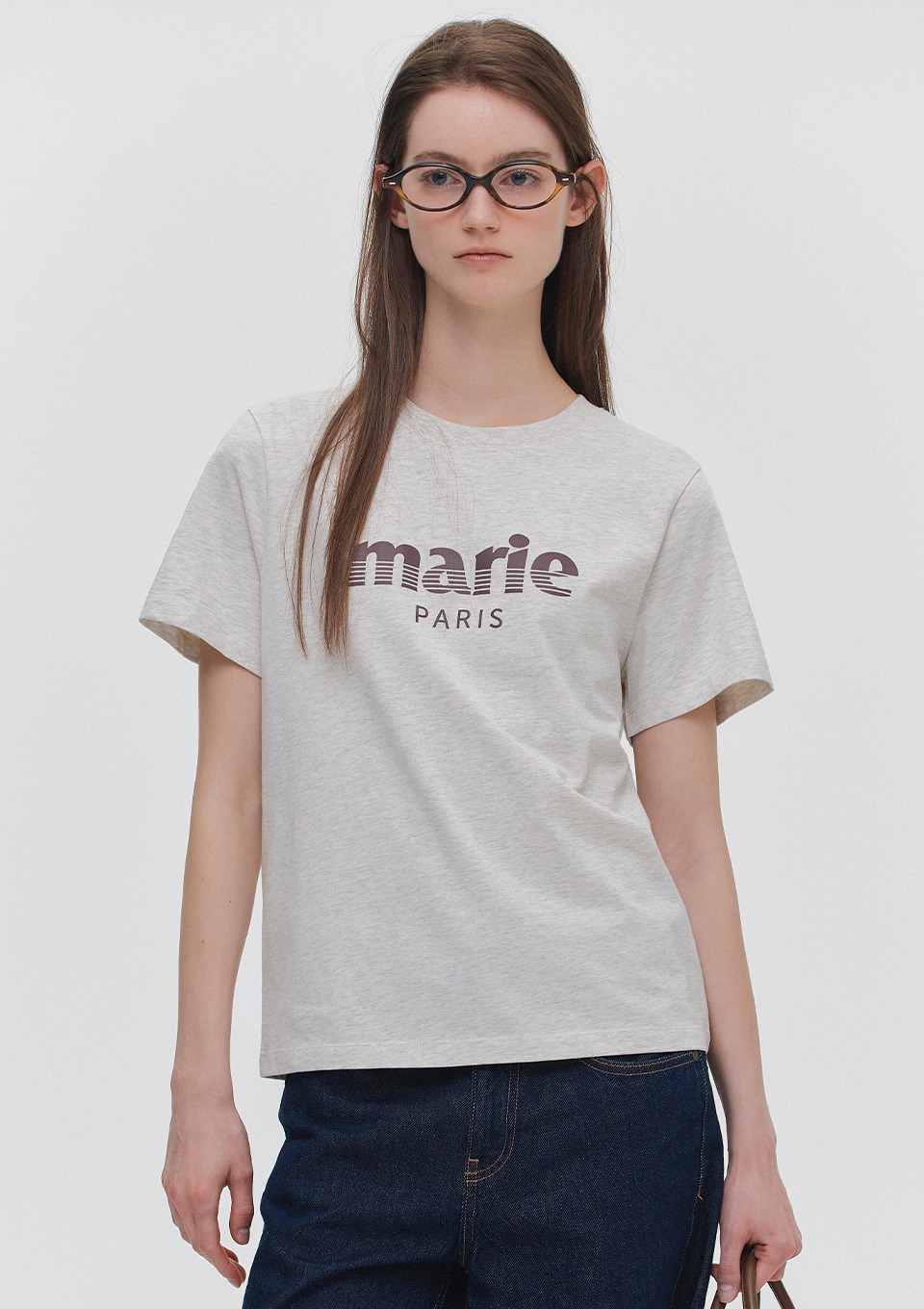 Marie Claire Stripe Logo Tee