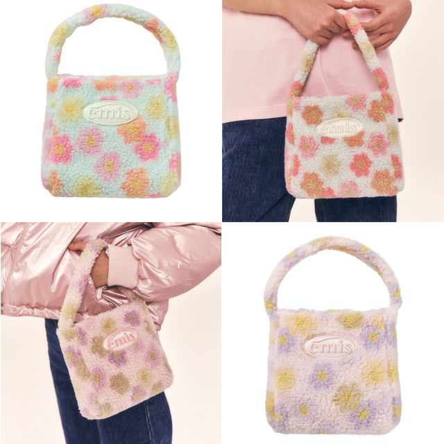 預購| 🇰🇷EMIS FLOWER BOUCLE SQUARE BAG BG319 2色入