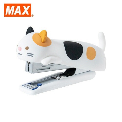 現貨｜日本製 MAX 三色貓 矽膠套釘書機 HD-10NX/S MIKENEKO (ZH90236)