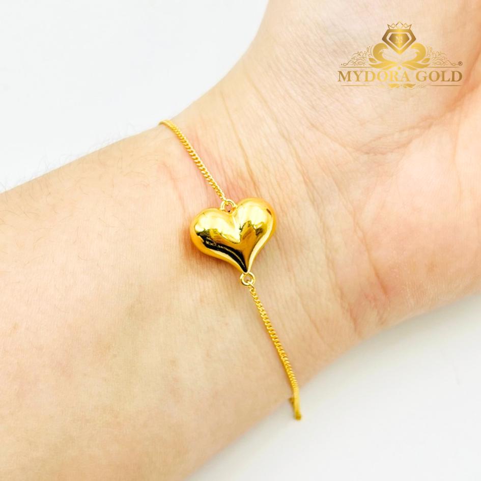 MYDORA Rantai Tangan Mesin + Love Gemuk Licin l EMAS 916/22K