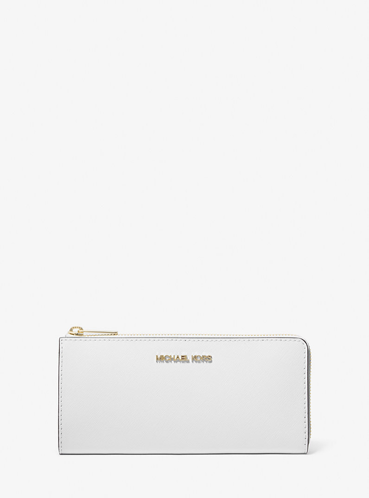 加拿大直送預購限時特價優惠中Michael Kors金字防刮皮革 拉鍊式薄長夾 MK金屬LOGO