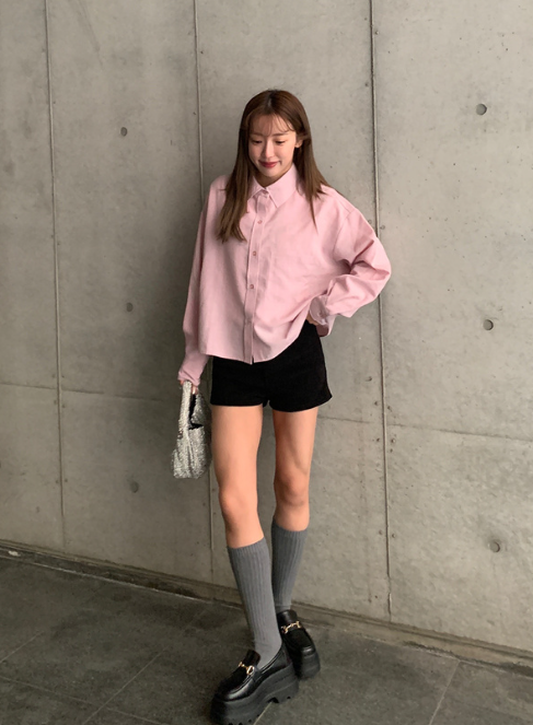 麻質感襯衫 [fo2115]