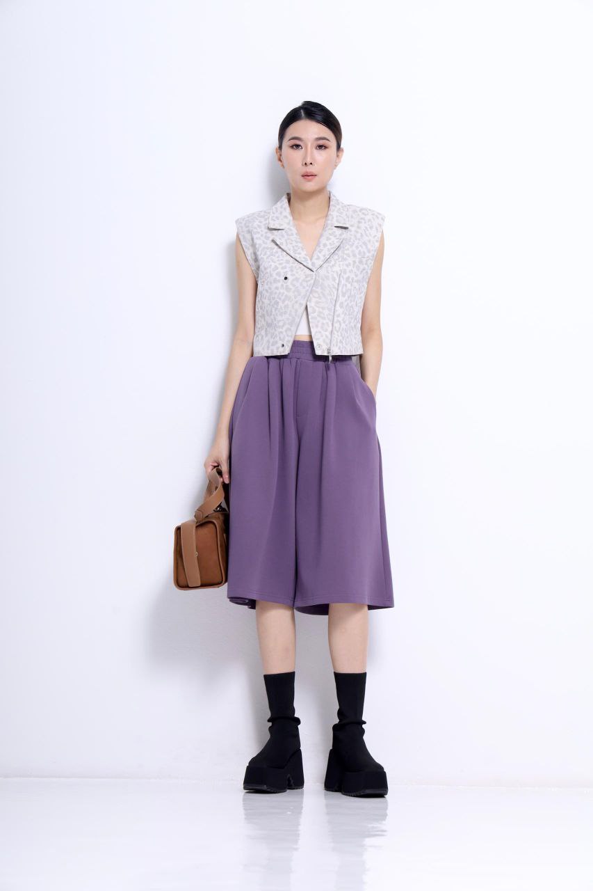 褶皱宽脚裤 1602