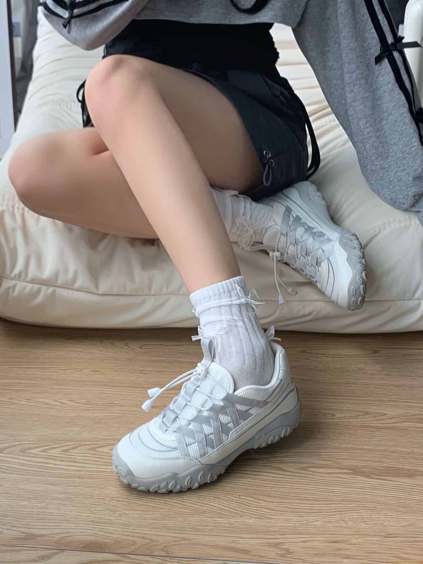 🇰🇷FILA 綁帶芭蕾鞋米灰 到貨日12至18日