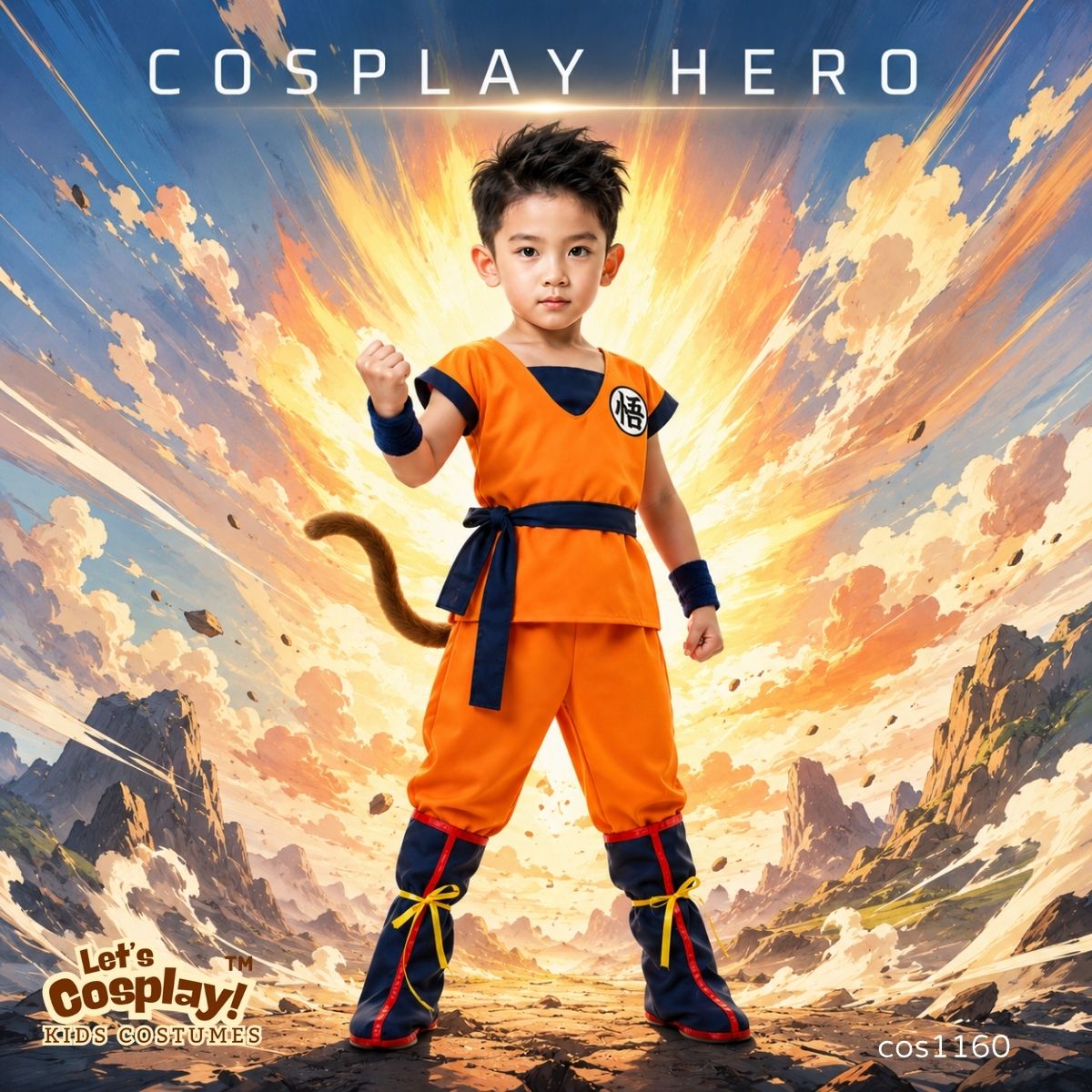 七龍珠孫悟空 Cosplay 兒童動漫角色造型扮演服裝 Dragon Ball Kids Costume 萬聖節造型 Lets Cosplay cos1160