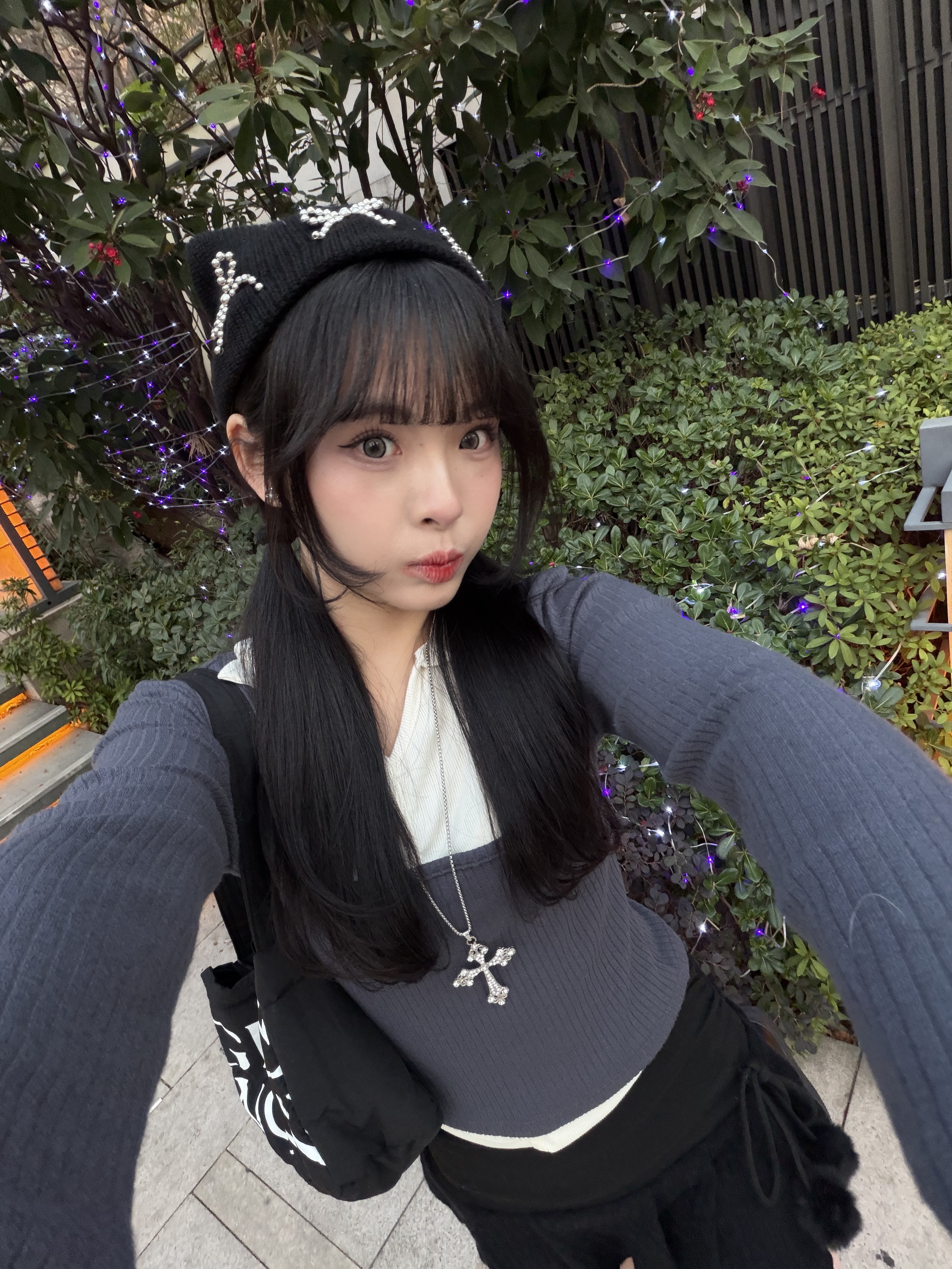 已售罄❌韓國開領假兩件拼色top