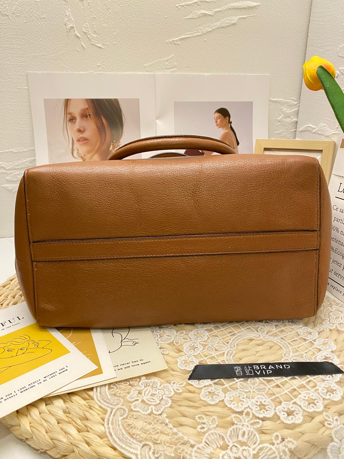 Prada Daino Leather Tote Bag (Cognac)