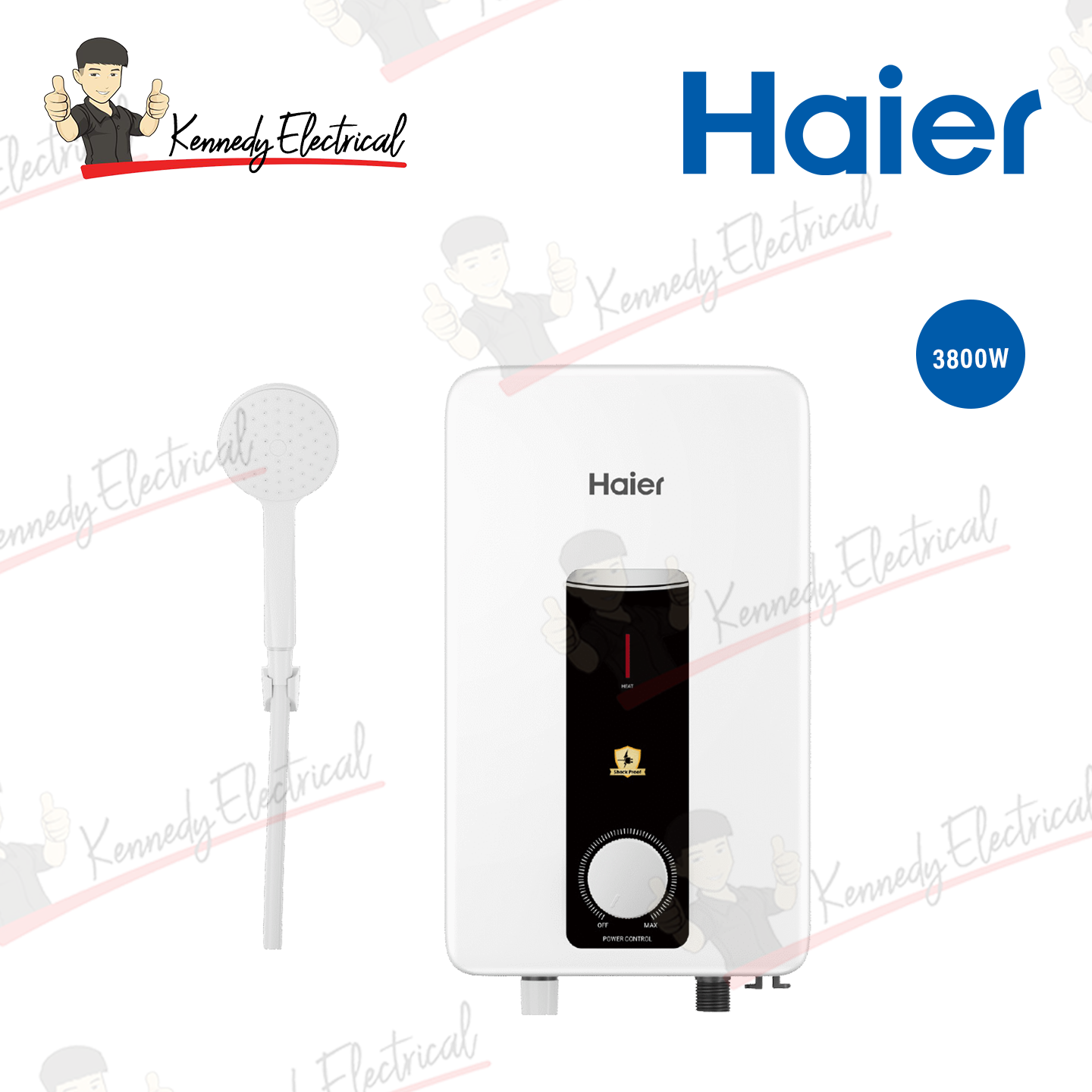 Haier 3.8kW DC Pump Water Heater Black (EI38M-B1WB)