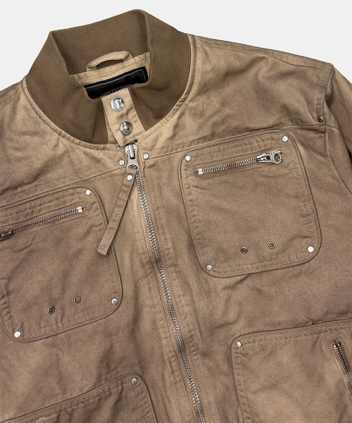 Laguna High-Neck Cotton Bomber Jacket - Beige