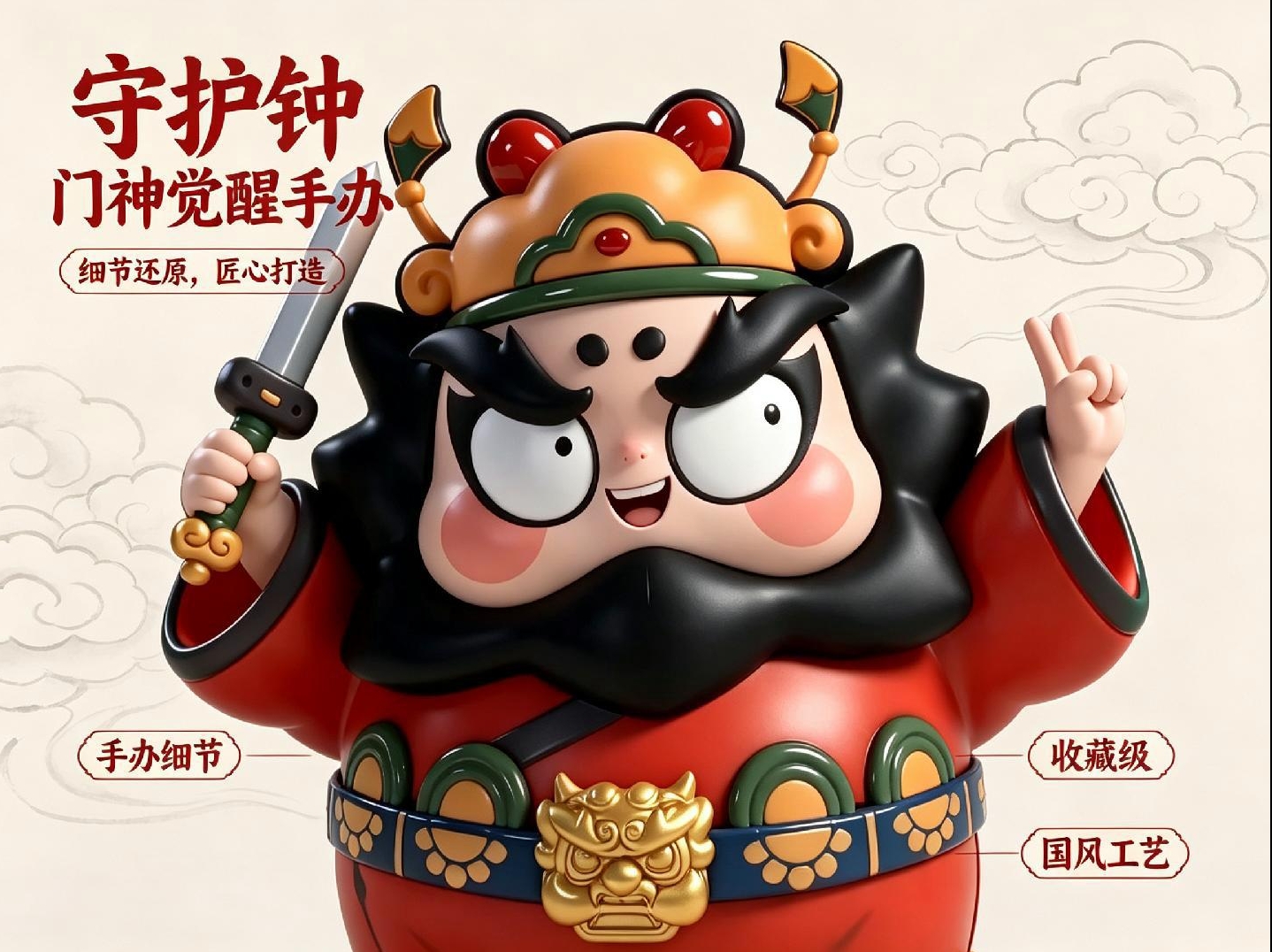 預購＊楊柳青畫社出品 —守護神《鐘小馗》立體手辦