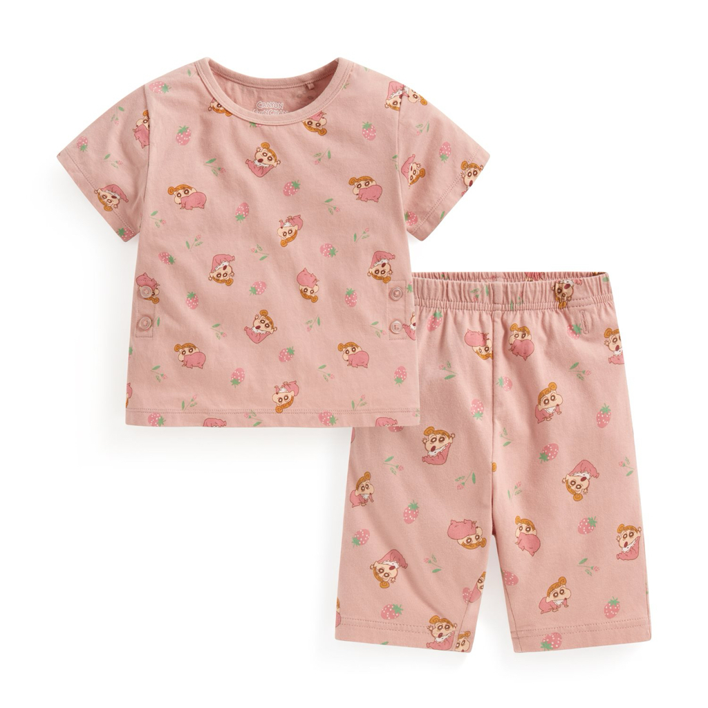 ☀️預訂 台灣直送☀️蠟筆小新系列三色純棉滿印家居服上下套裝