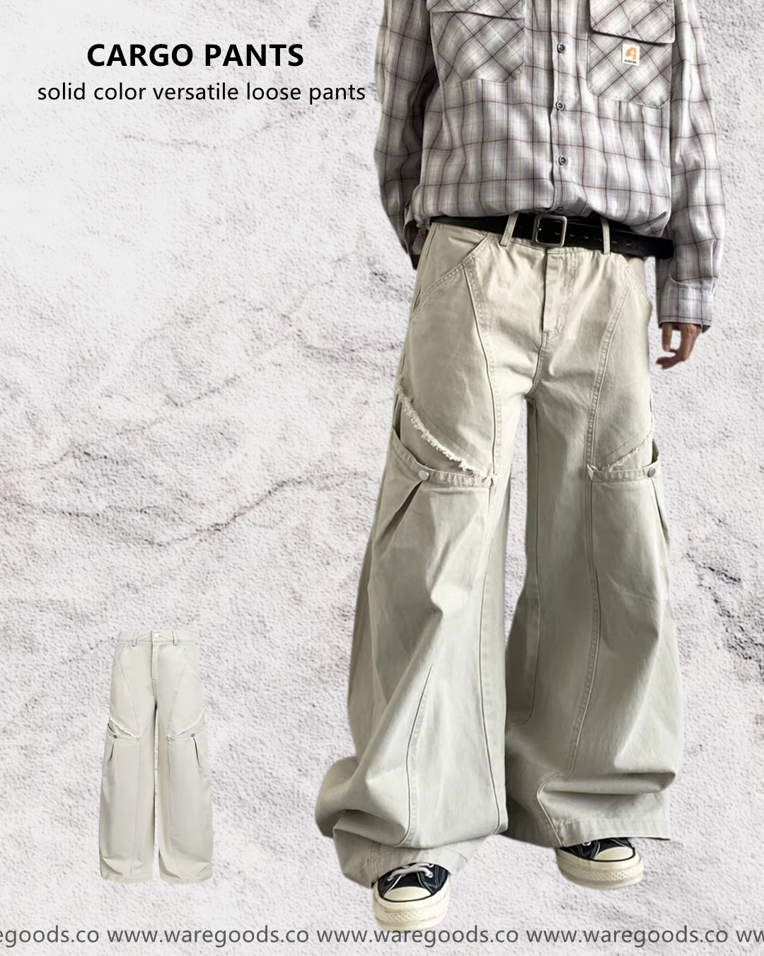 W216 美式鬆身直筒工裝褲