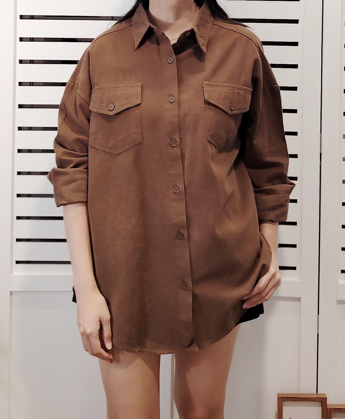 8218 K Style Cotton Collar Shirt 