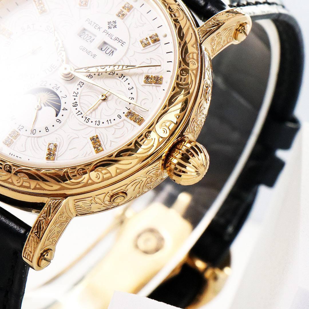 【铁划银钩 苍劲有力】高颜值新品 古朴。复古。精湛的工艺！ 年度最佳典藏之作——百达翡丽古典超级复杂多功能 万年历功能腕表 团队历时两年多精心设计，不计成本，敢为人先，力求完美，克服重重难关，突破多层技术瓶颈，机芯型号为CH 29-535 升级版，质量稳定！【表带】经典意大利小牛皮表带，纹路清晰，质感好。搭配圈市面最顶级的百达翡丽灯笼表扣，通用原装无压力。 优雅的Calatrava雕花表壳极具个性，42毫米的表径适配大众男性手寸，与专柜一致，非常商务可亦休闲。