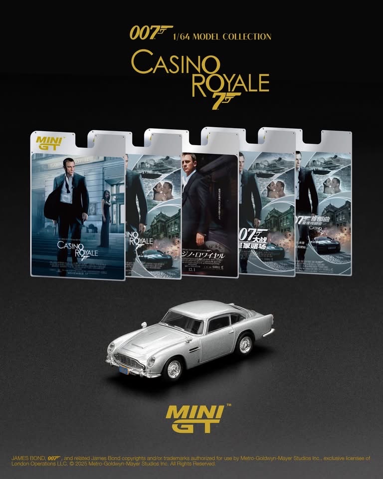 (預訂 Pre Order) Mini GT  ( MGT00909-007E ) Aston Martin DB5 “Casino Royale” / English Blister Packaging