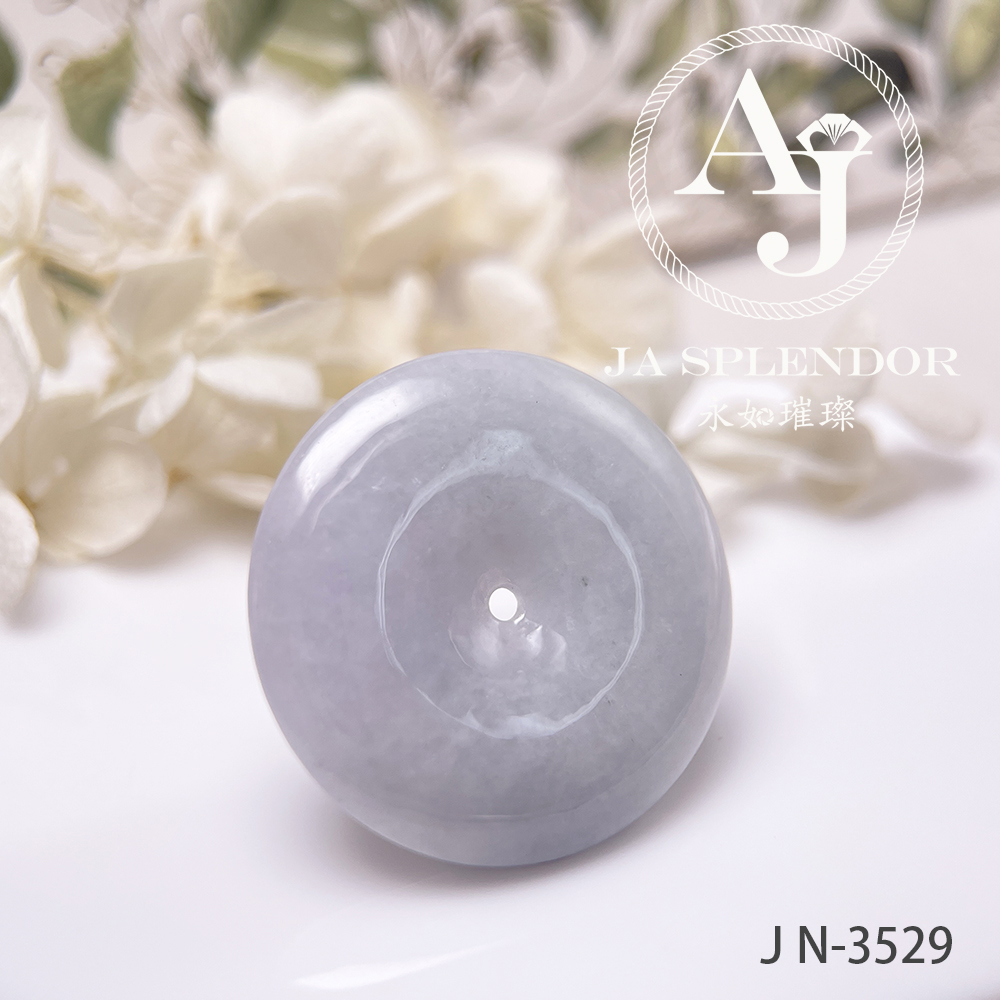 JN-3500/01/29 天然翡翠A玉 淡紫大平安扣吊墜【大特價】