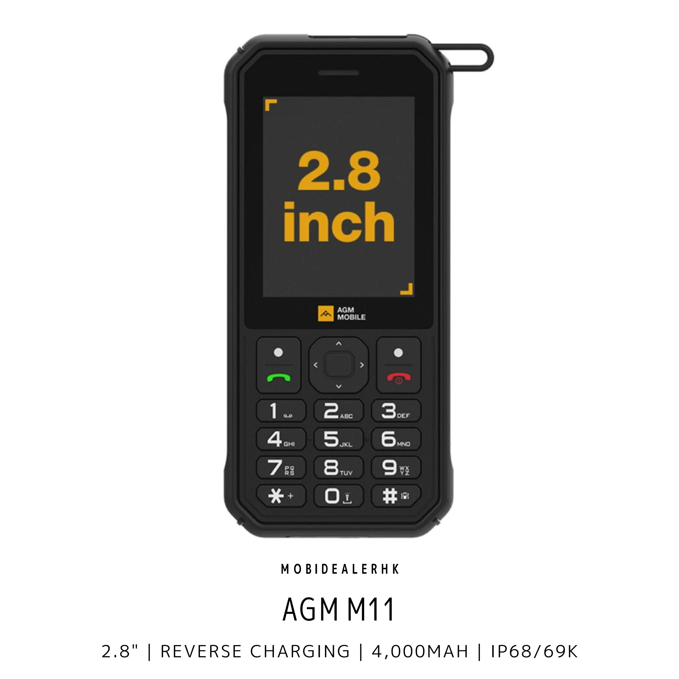 AGM M11 | 4G | 三防手機 | 功能手機 | 2.8" | 4,000mAh | 反向充電
