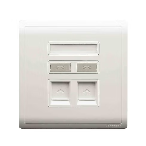 施耐德 Pieno 白 CAT3電話+CAT5E數據插座