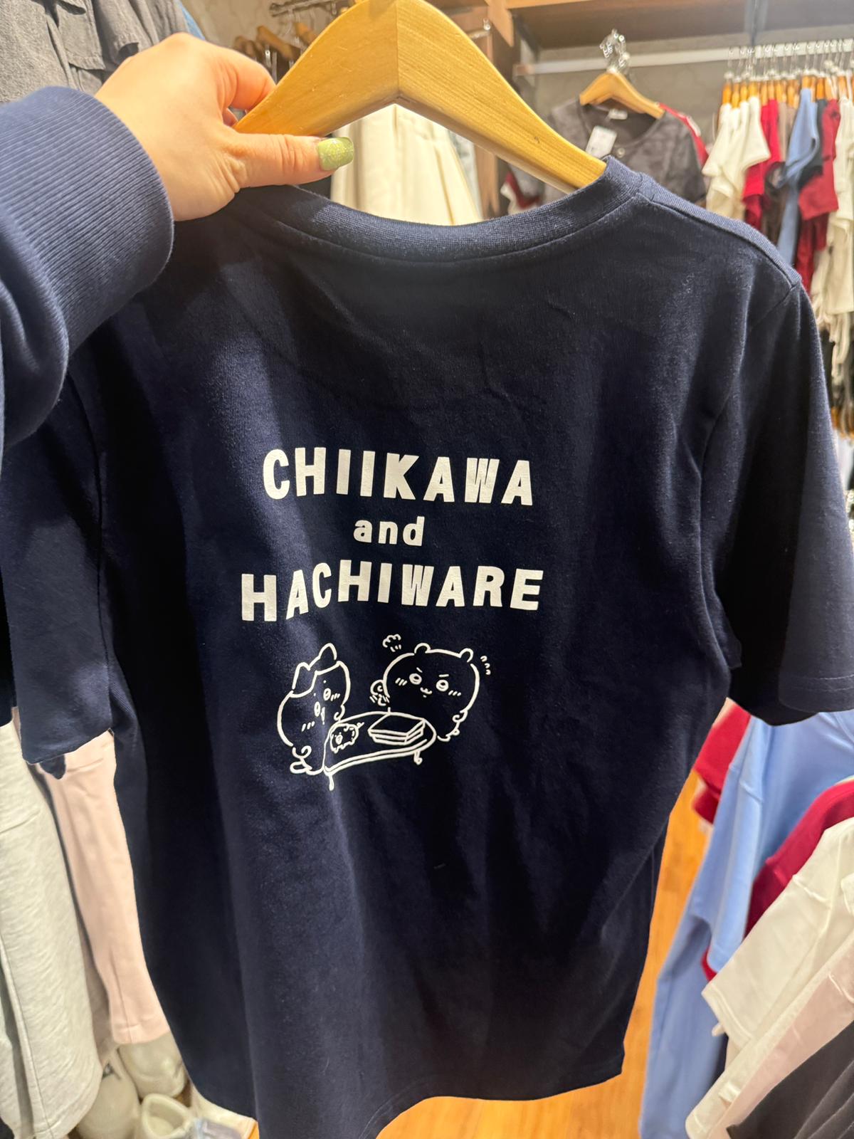 Honeys x Chiikawa 前後logo tee Size /m /L Navy / charcoal / grey