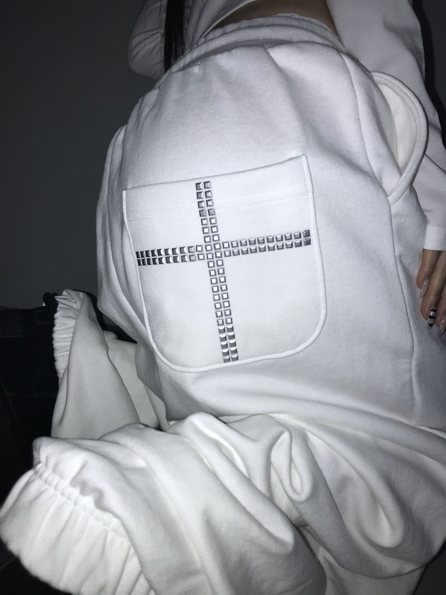 Cross Studded Cuffed Sweatpants