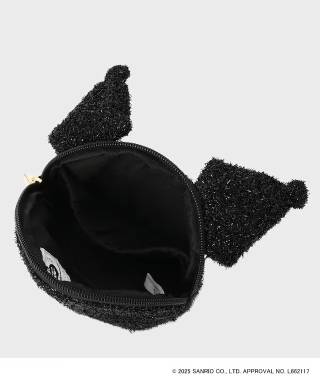 日本服裝品牌-OPAQUE.CLIP X MELODY KUROMI 閃閃斜孭袋/化妝袋