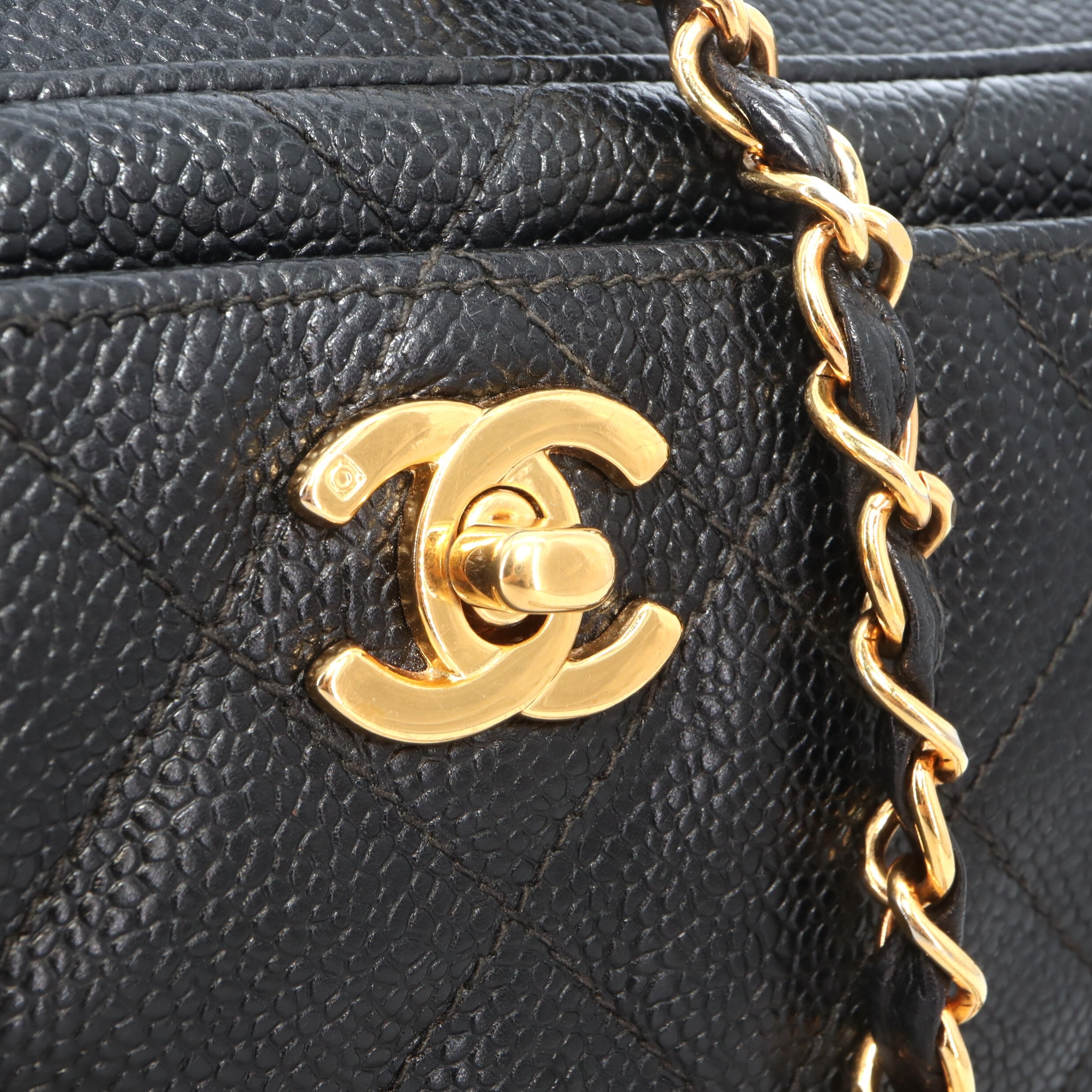 Chanel Matelasse Coco Mark Caviar Chain Camera Bag