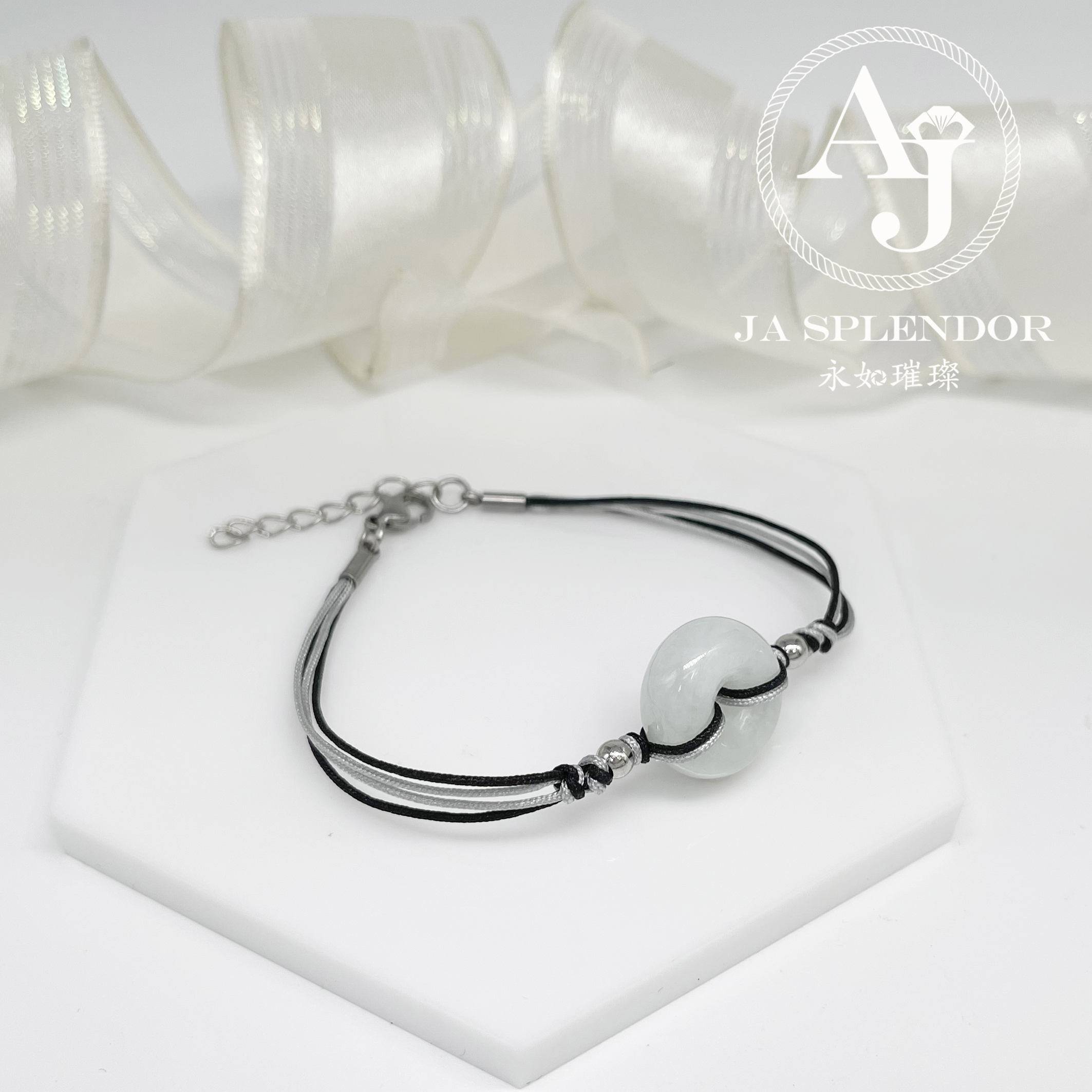 JN-2039 天然翡翠A玉 平安健康彩色幸運手鏈