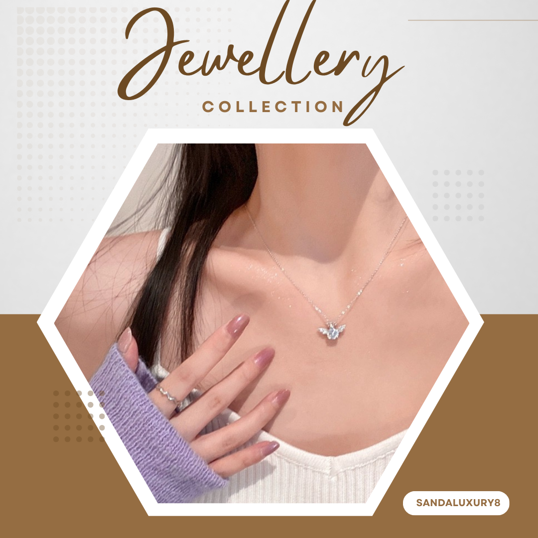 Elegant Silver Angel Wing Necklace 