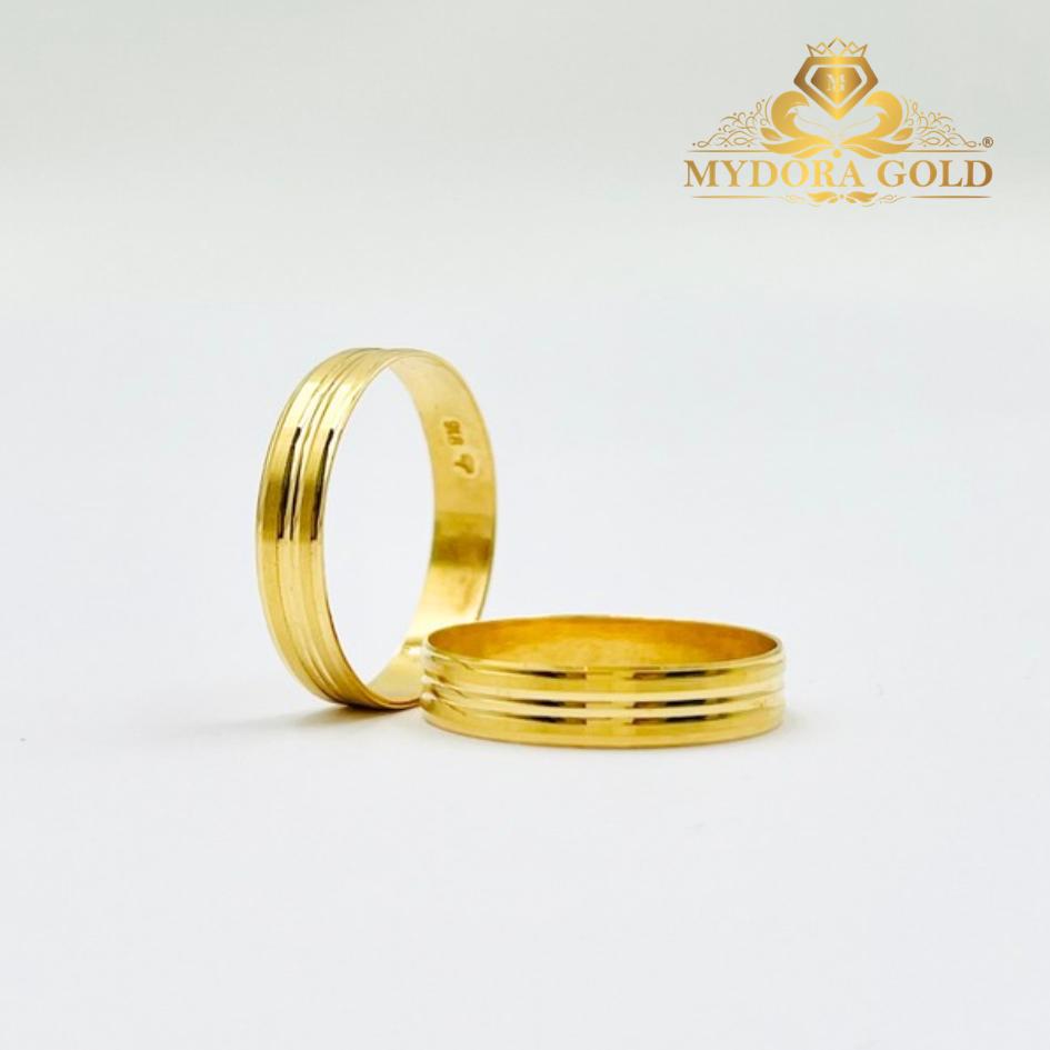 MYDORA Cincin Belah Rotan Double Line l EMAS 916/22K